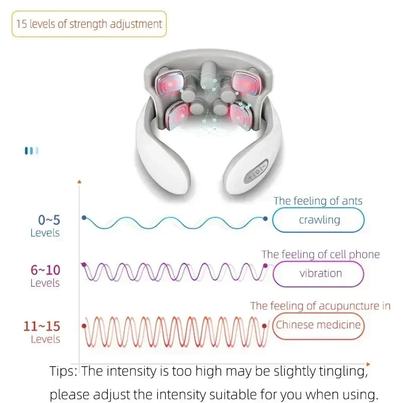 Smart Neck Massage Shoulder Neck Massage Cervical Vertebra Vibrator Heating Relieve Pain Magnetic Pulse Neck Massage Instrument
